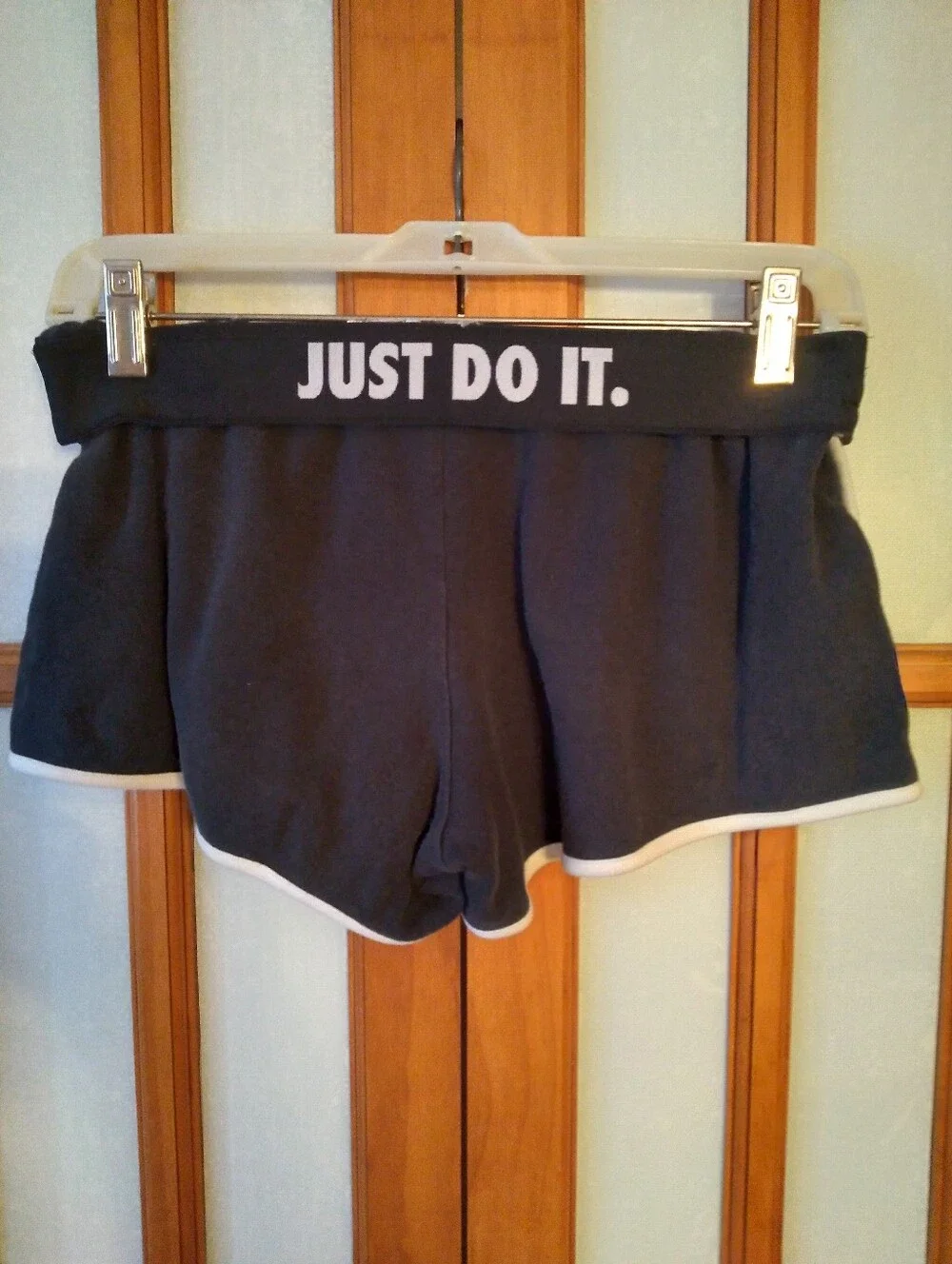 Women's Vintage Y2K Black Nike Foldover Waist Just Do It Shorts Sz M
